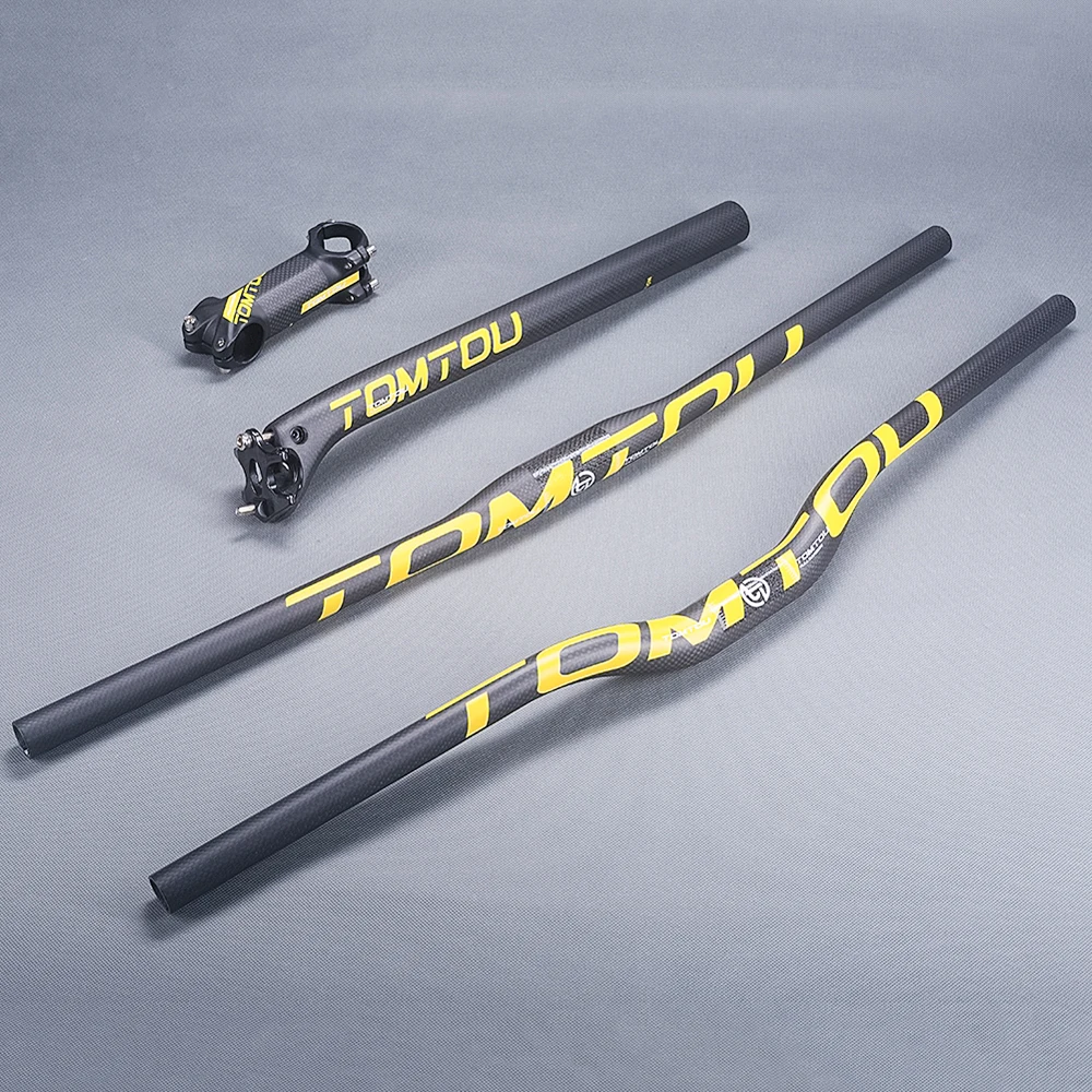 TOMTOU 3K Carbon MTB Handlebar Bike Parts Cycling Handlenar + Saetpost