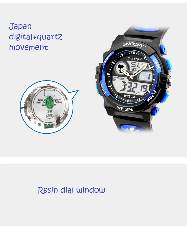 Снупи Для мужчин водонепроницаемые часы в армейском стиле wristwatchdual дисплей светодиодный кварцевые спортивные часы мужские часы relogios masculino детская шок s778