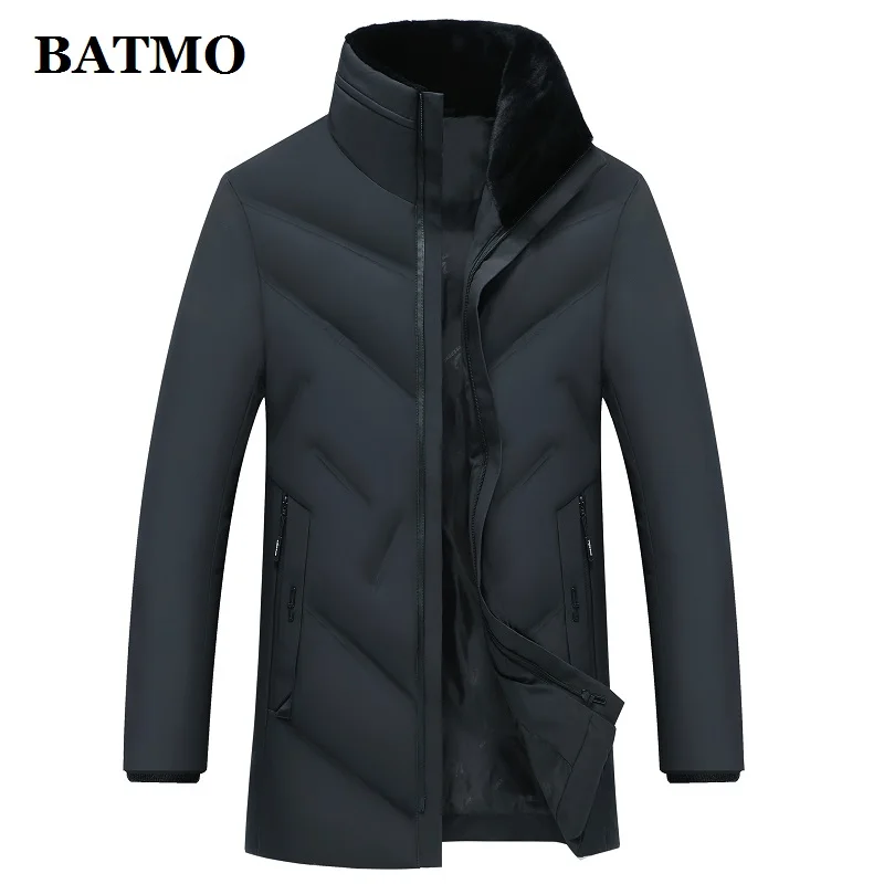 BATMO Новое поступление зимние высококачественные накладные меховые теплая куртка с воротником для мужчин, мужские зимние куртки, большие размеры 1986