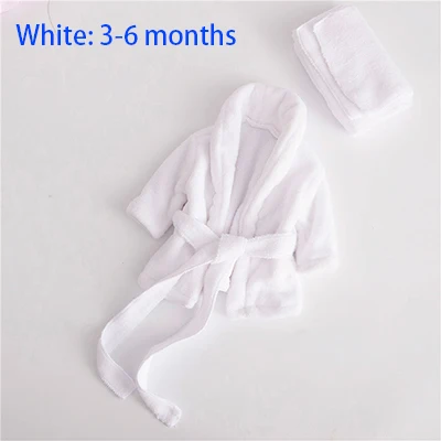 Супер мягкий фланелевый материал, сделано детское полотенце, Набор детских полотенец, банное полотенце для новорожденных, реквизит для фотосессии, банный халат для детей 0-6 месяцев - Цвет: 3-6 months White
