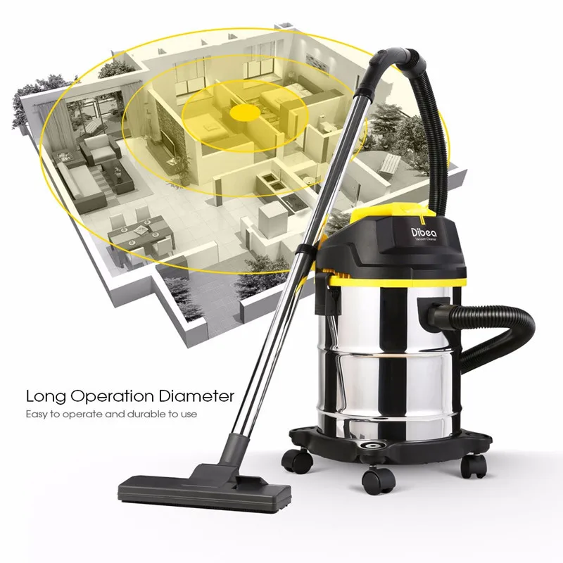 

Dibea DU100 Household Vacuum Cleaner 15L Barrel Type Wet Dry Vacuum Cleaner Cleaning Machine Handheld Dust Collector For Home