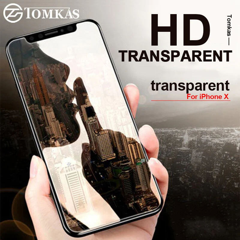 TOMKAS Защитное стекло для iPhone X закаленное 0 3 мм 2.5D 10 iPhoneX защитная стеклянная пленка