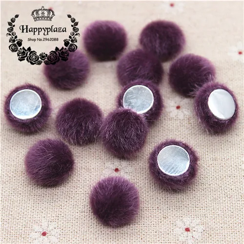 purple 50pcs 50 шт., 15 мм, смешанные цвета, покрытая тканью, круглая кнопка, плоская задняя часть, кабошон, пуговицы для домашнего шитья, сделай сам, скрапбук, аксессуары для рукоделия - Цвет: purple 50pcs