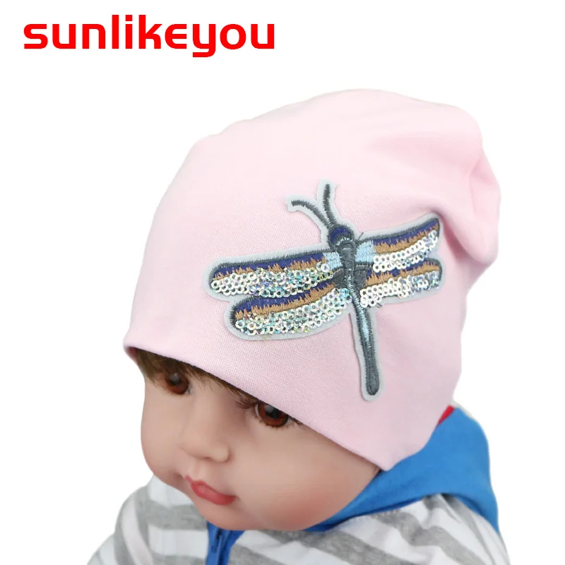 

Sunlikeyou New Product Baby Girl Hat For Kids Newborn Boy Caps Double Cotton Toddler Summer Dragonfly Beanie Bonnet Baby Hat