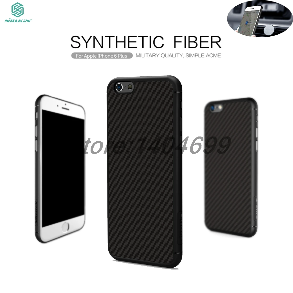 cheap For Apple iPhone 6 Plus Case Nillkin Carbon Fiber Synthetic Fiber Back Cover PP Plastic Case For iPhone 6S Plus 5.5 inch Phone