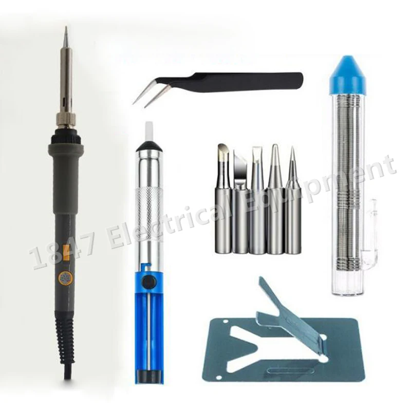 1 комплект 220 в 110 В 60 Вт Регулируемая температура Электрический паяльник сварочная паяльная станция тепловой карандаш с 5 шт. наконечников