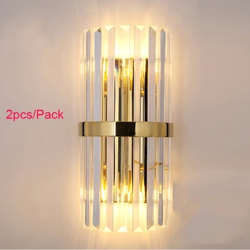 

led crystal rose gold wall lamp bedroom wall mounted decor elegant light fixture uk G9 art deco bedside french wall sconces