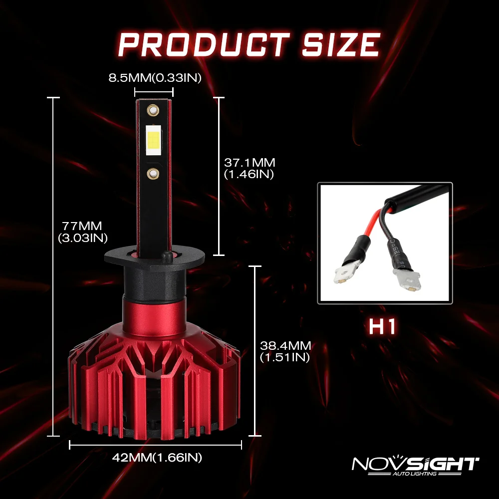 NOVSIGHT Автомобильные фары H4 светодиодный с 6000K светодиодный H7 10000LM 60 Вт/заданная величина лампа лампада H1 лампы H3 HB3 9005 9006 hb4 противотуманных фар H8 h11 Светодиодный фар