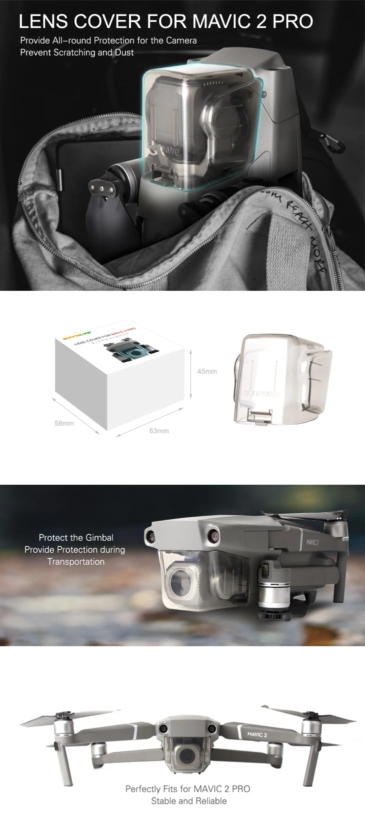 Карданный Защитный колпачок для камеры крышка объектива для DJI MAVIC 2 PRO/ZOOM камеры drone аксессуары