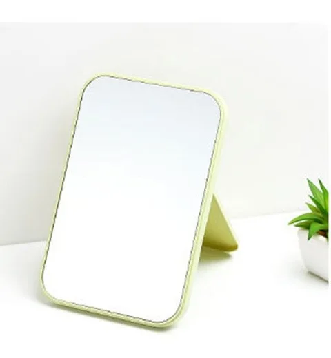 Складное зеркало для макияжа, портативное Большое Квадратное косметическое зеркало с высокой четкостью, простое в использовании, простой косметический инструмент - Цвет: green