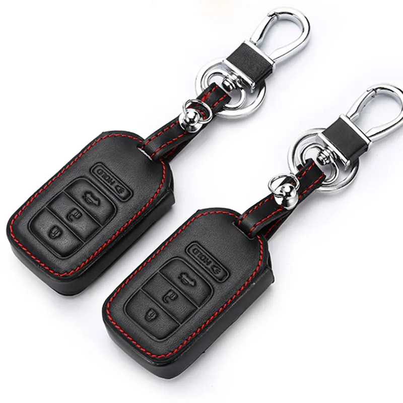 

Car styling Leather car Key Cover Case for Honda Crv Fold Flip Keychains Glow In Dark Key Holder Wallet Dustproof key case