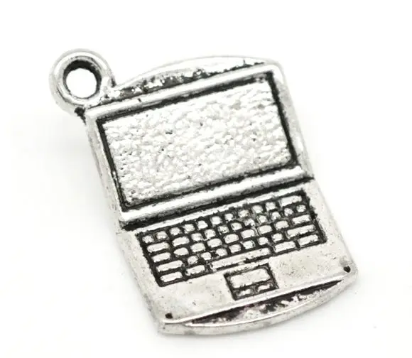 

DoreenBeads Retail Antique Silver Notebook Computer Charms Pendants 21x15mm,sold per pack of 30