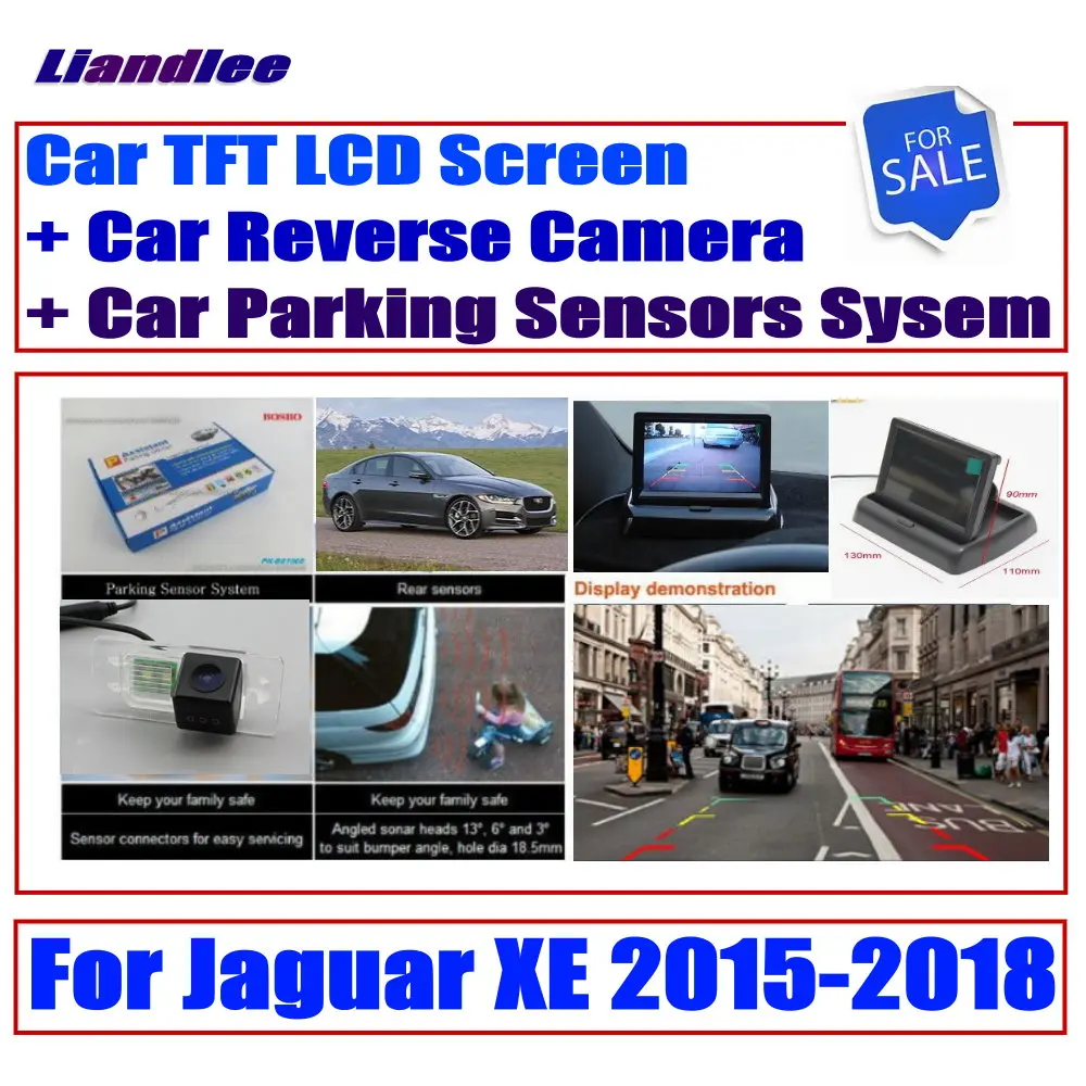 

Liandlee Car Digital Parking Sensors System For Jaguar XE 2015-2018 HD Monitor Display / CCD Reverse Rear View Camera
