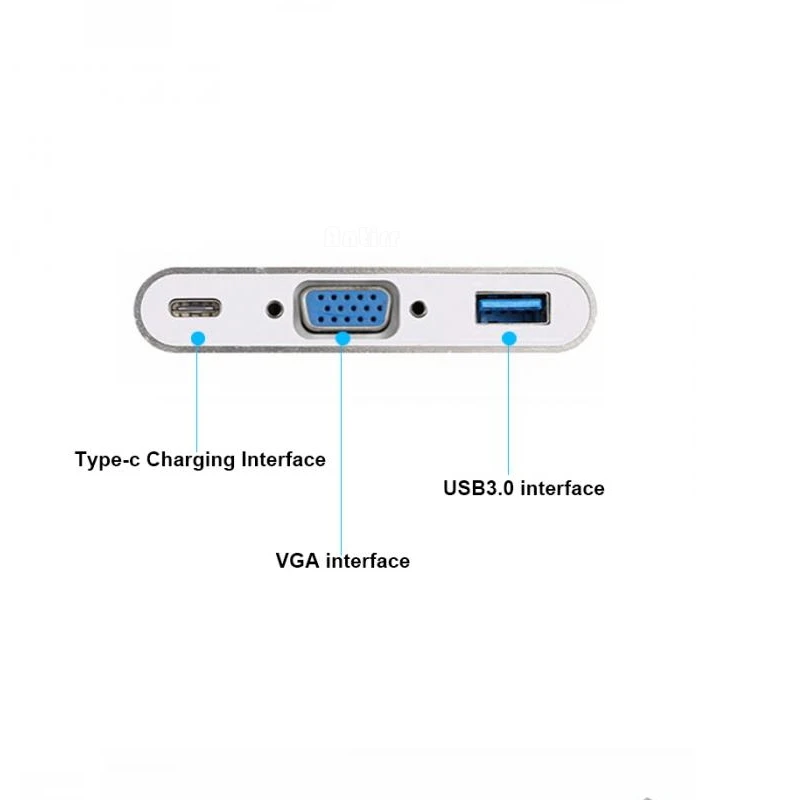 Адаптер переходник с USB 3 1 Type C на VGA/USB3.0/Type концентратор 0 зарядное устройство