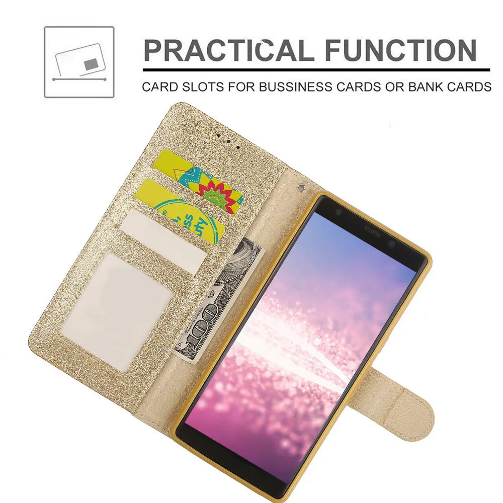 Роскошный чехол-кошелек для samsung S9, S8, S10 Plus, блестящий чехол С Откидывающейся Крышкой в виде сердца, подставка, мягкий кожаный чехол для Galaxy S7 edge, Note 8