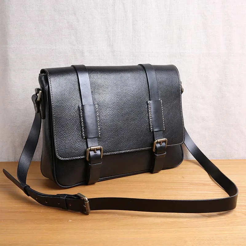 AETOO Original handmade vintage leather men's bag leather casual shoulder bag Messenger bag