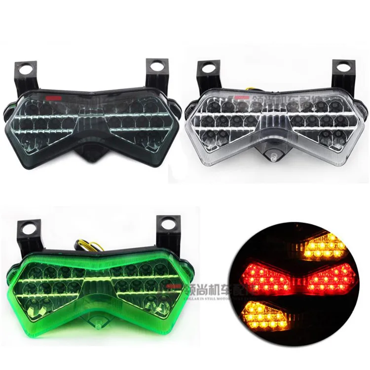3 Colors Available Lens Smoke Green Transparent Motorcycle Tail Light