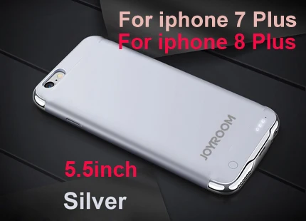 Портативное зарядное устройство для телефона, чехол для iPhone 6, 6 s, внешний аккумулятор, ультра тонкий внешний резервный аккумулятор, чехол для iPhone 6, 6 s, 7, 8 Plus - Цвет: for i7 i8 plus Silve