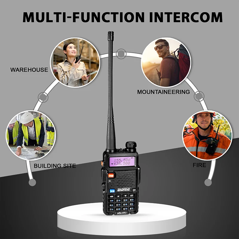 Baofeng UV-5R профессиональная рация 5 Вт UHF VHF портативная UV5R двухсторонняя радиостанция UV 5R охотничий CB трансивер радиоприемник