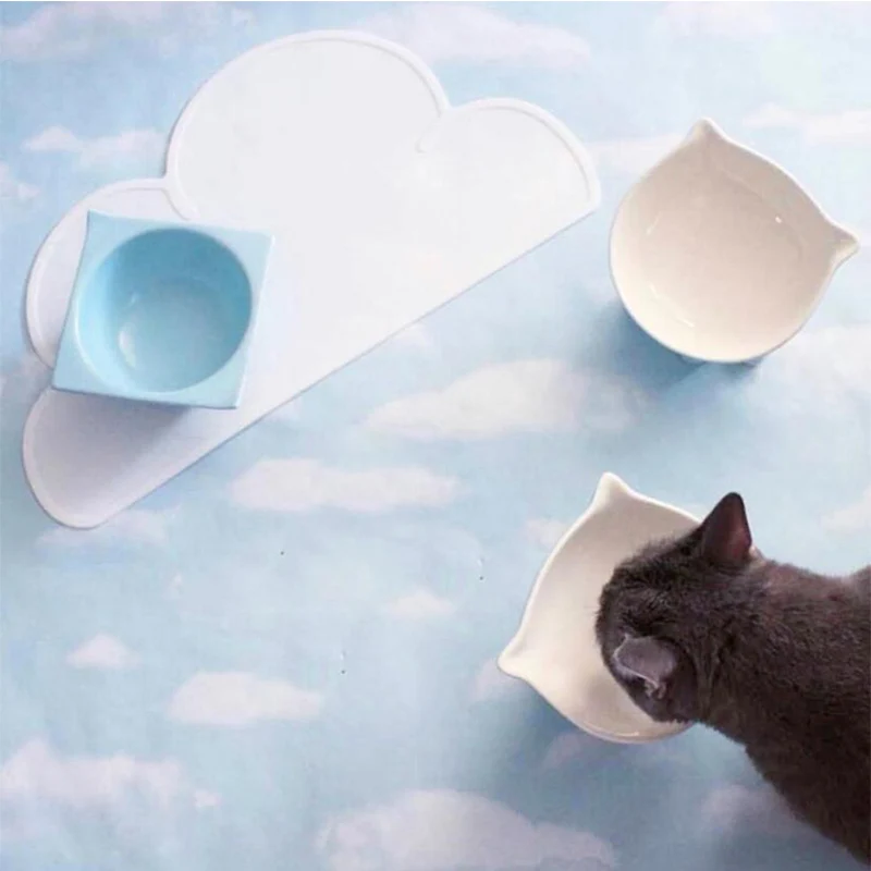 

Clouds silicone thermal insulation creative cat placemats spill-proof table mats dog mobile table mats pet supplies