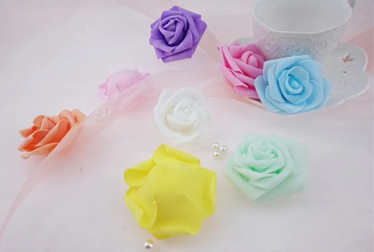 High Quality 50pcslot 7cm Foam Rose Heads Real Touch New PE Kissing Balls For Weddings DIY Wedding Table Centerpieces 8 Colors (1)