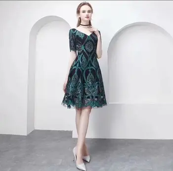 

Wonderful French net lace fabric african tulle cloth with sequins for evening dress JNZ254(5yards/lot)