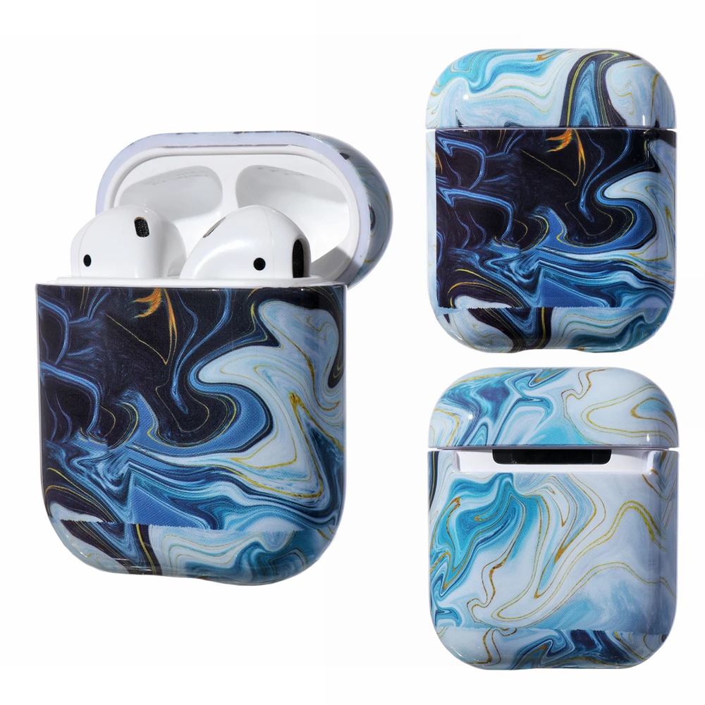 

Luxury Oil Painting Design Bluetooth Wireless Earphone Case For Apple Airpods 1 2 Dust Guard Cases Hard PC Cover for Air pods