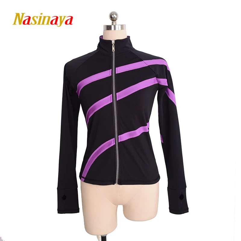 

Customized Figure Skating Jacket Zippered Tops for Girl Women Training Competition Patinaje Ice Skating Warm Fleece Gymnastics 8