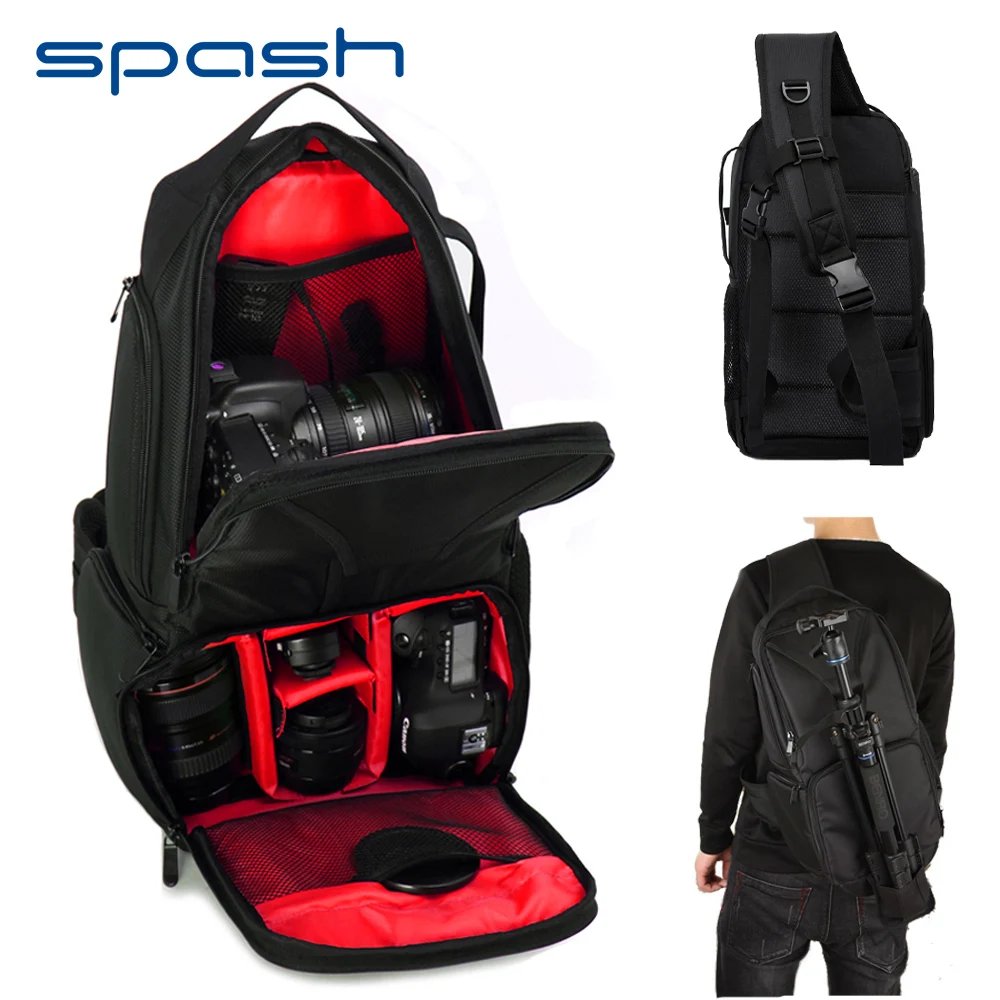 

spash Multi-functional Waterproof DSLR Camera Bag Shoulder Backpack Video Photo Bags Removable Insert Dividers Large Capacity