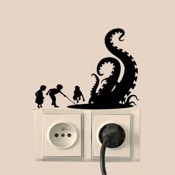 

Child Octopus Tentacles Vinyl Switch Stickers Decor Fashion Wall Decals 5WS1308