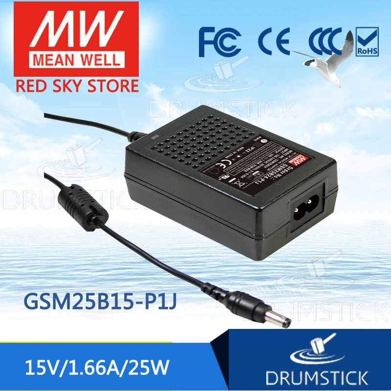 

MEAN WELL GSM25B15-P1J 15V 1.66A meanwell GSM25B 15V 25W AC-DC High Reliability Medical Adaptor