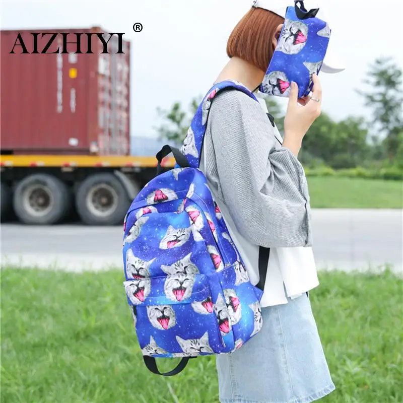 Комплект из 2 предметов рюкзак с 3D принтом в стиле преппи школьная сумка для