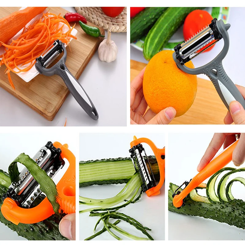 WALFOS-cortador de verduras mágico giratorio multifuncional con escurridor, trituradora de frutas Veggie, rallador, rebanador, envío rápido