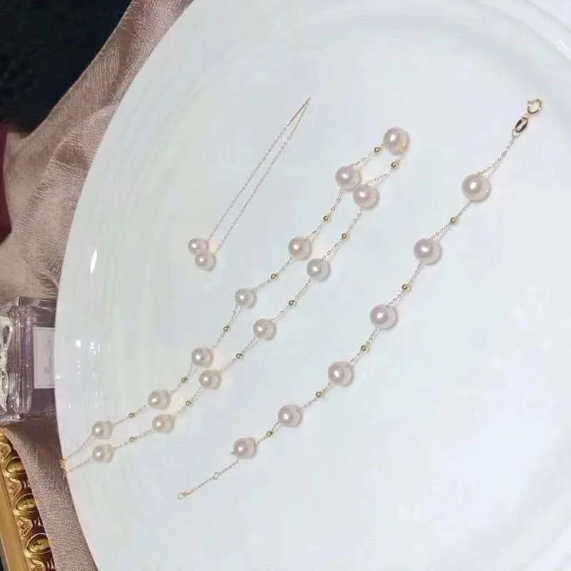 18k gold necklace earring bracelet set (2)