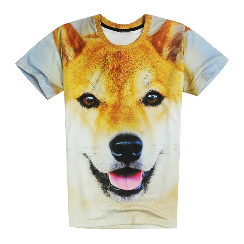 Alisister Harajuku, Женская/мужская футболка с забавной головой Doge 3D, короткий рукав, Deus God Dog/shiba Inu, 3D принт, футболки, топы, большой размер - Цвет: Shirt 3