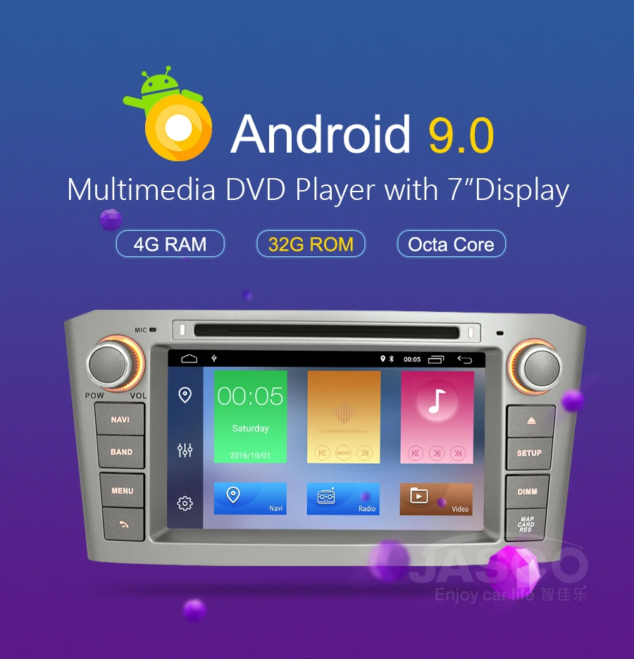 Excellent 7"4G RAM Android 9.0 Car DVD Stereo Multimedia Headunit For Toyota Avensis/T25 2003-2008 Auto Radio GPS Navigation Video Audio 2
