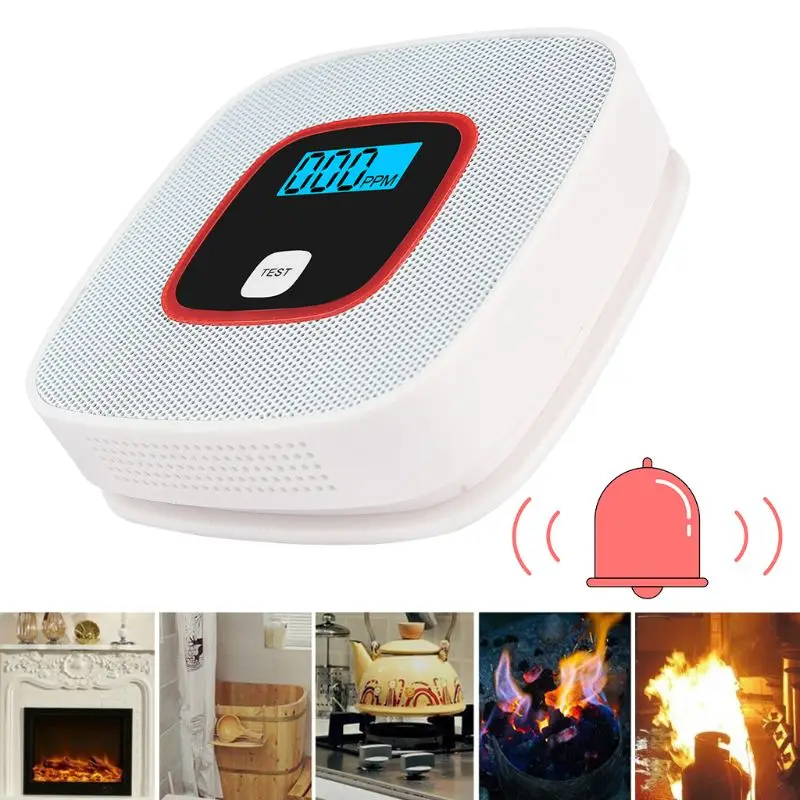 

LCD Display Carbon Monoxide Detector Alarm Sensor Poisoning Tester Human Voice Warning Detector For Alarm System