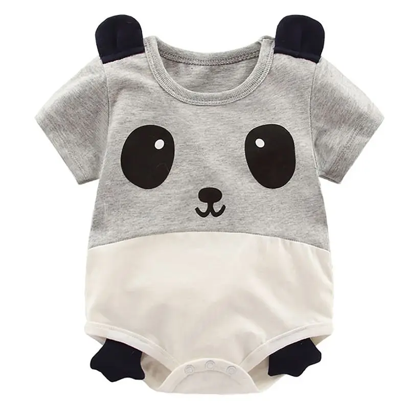 

Fashion Cute Baby Rompers Cartoon Animal Panda Cattle Pig Pattern Short Sleeve Baby Clothes Jumpsuit One-Pieces Outfits