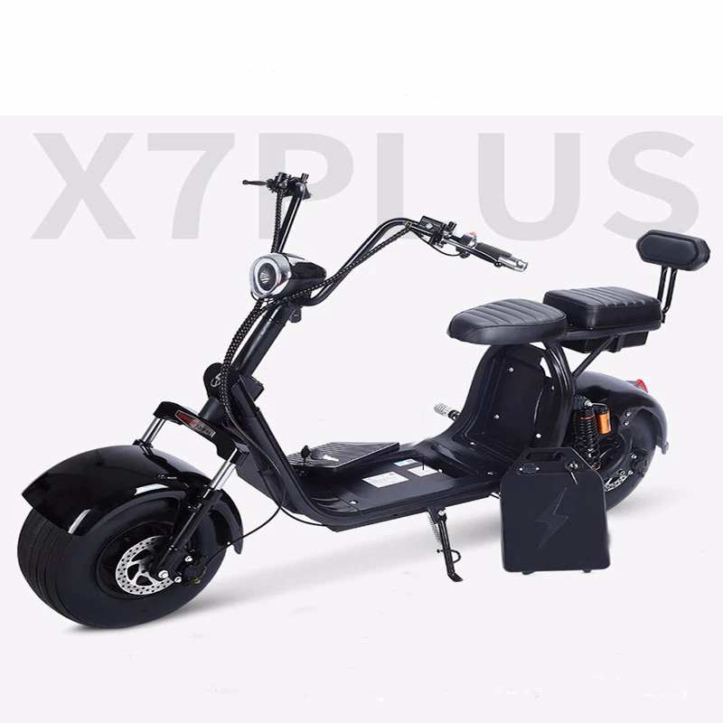 Flash Deal Electric Scooter Adult Citycoco Nocturn Fat Tire E-Bike 1000w Automatic Rechargeable Battery Hydraulic Double Disc Double Seat 1