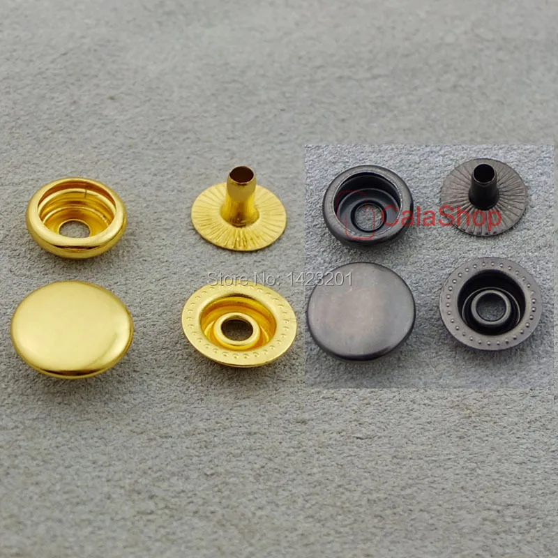 12mm 1/2" 100 sets Leather craft Rapid Rivet Button METAL Snaps Fasteners Gun Black or Gold