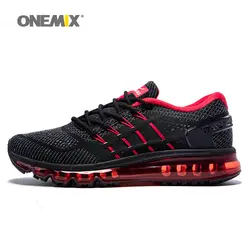 Onemix мужские кроссовки для бега Новый стиль женские спортивные дышащие кроссовки Спортивное Открытый черный, красный синий Большие размеры