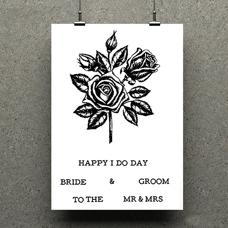 

Rose Transparent Clear Stamp/Seal for DIY Scrapbooking/photo Album Decorative valentine day Clear Stamp Sheets 11*16cm