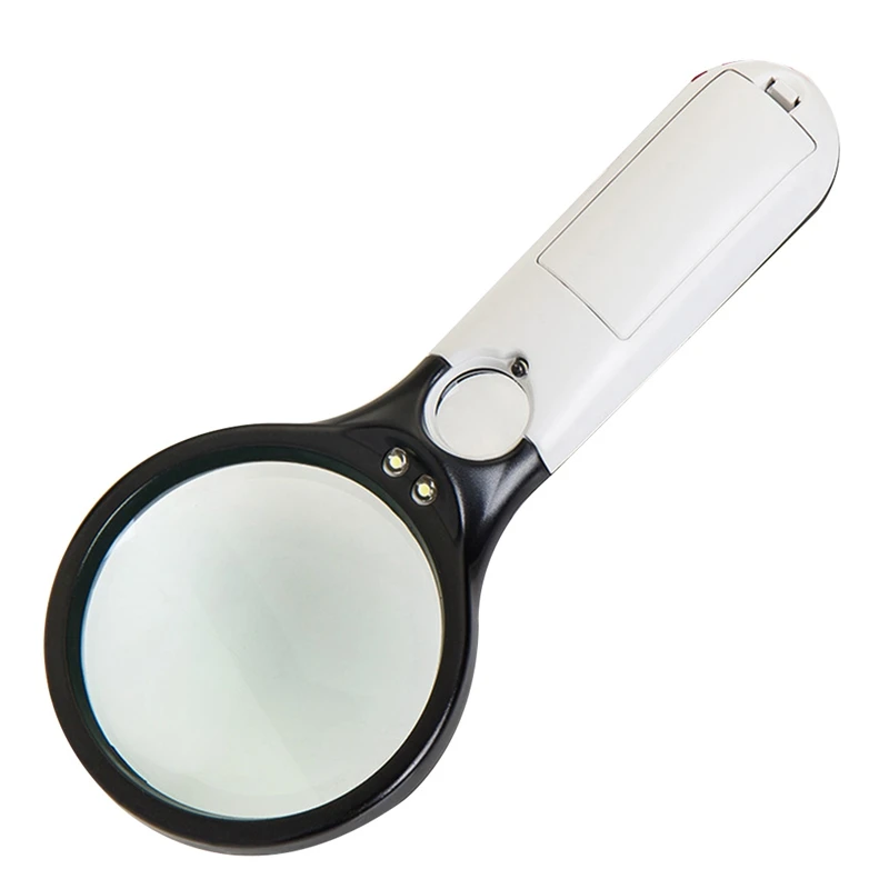 Двойной объектив с 3 светодиодными лампами ракетка ручной высокой чтения пластик со световым увеличительным стеклом