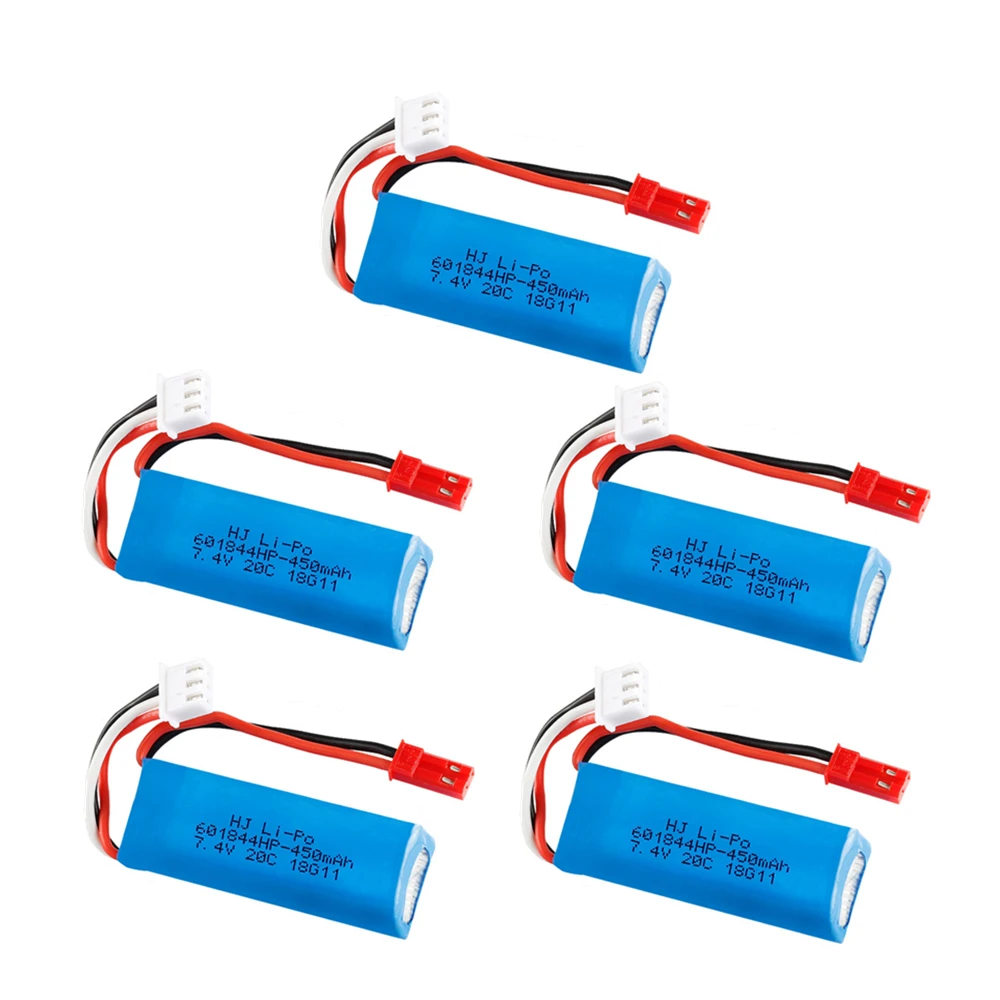 

7.4V 450mAh 20C Lipo Battery for WLtoys K969 K979 K989 K999 P929 P939 RC Car Parts 2s 7.4v Battery 5pcs/lots