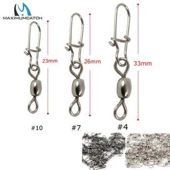 

Maximumcatch 10#/7#/4# Crane Fishing Swivel With Nice Safe Snap 50pc Fishing Swivel Accessory