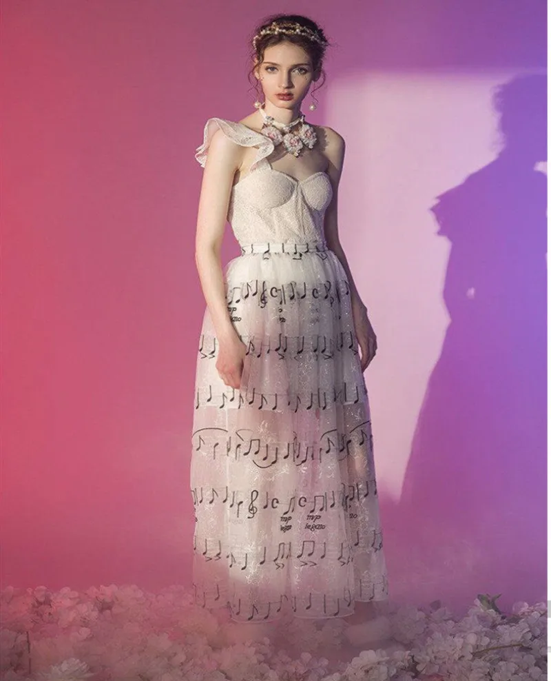 FFLACELL 1 ярд кружевной ткани с вышивкой в виде нот, Тюлевая ткань для кутюр платья выпускного вечера для свадебного платья шириной 130 см
