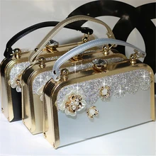 Сумка со стразами роскошная сумка женская свадебная сумка на плечо Цветочная Натуральная кожа Сумочка со стразами цепочка вечерняя сумочка