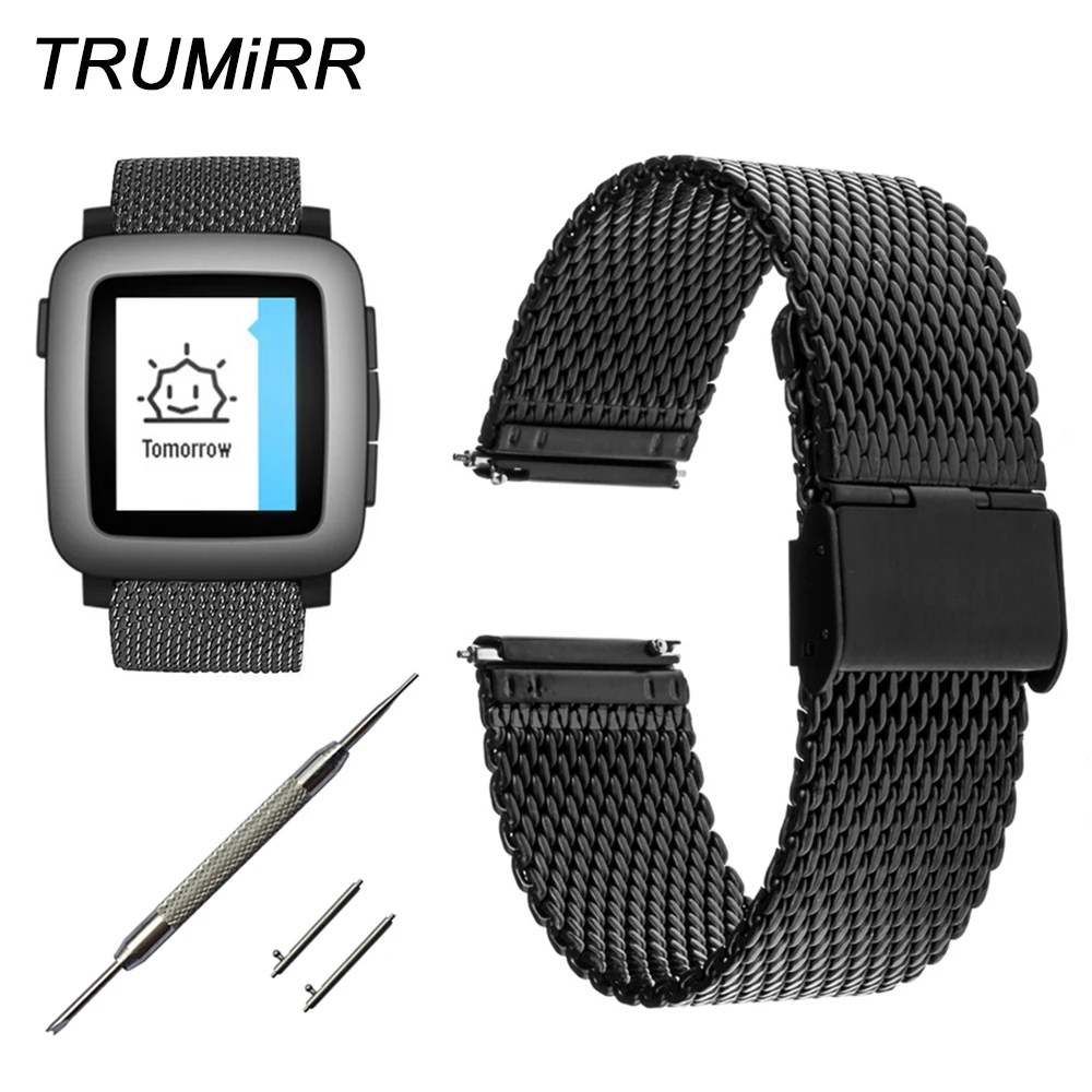 pebble time steel watch band