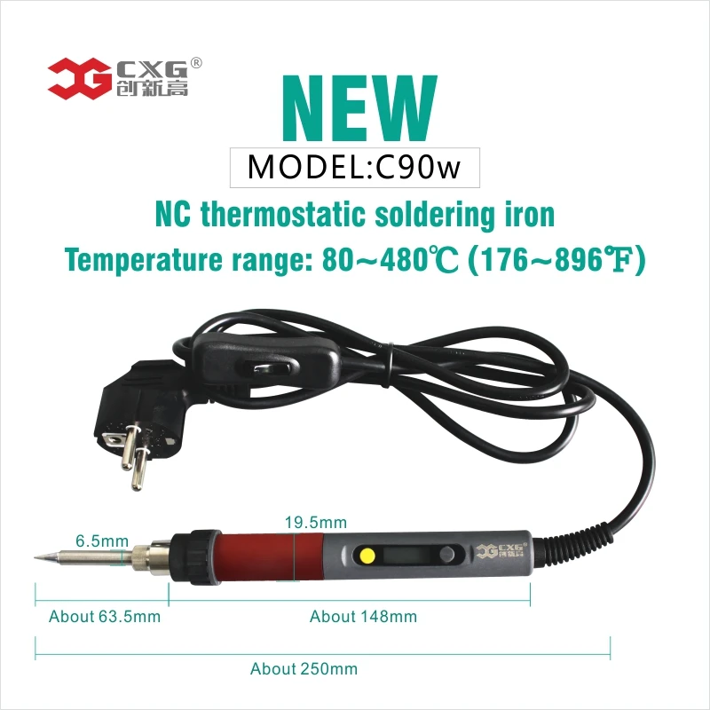 Electric Soldering iron 90W CXG LCD Adjustable Temperature EU plug Welding Solder Station Heat Pencil Soldering iron (8)