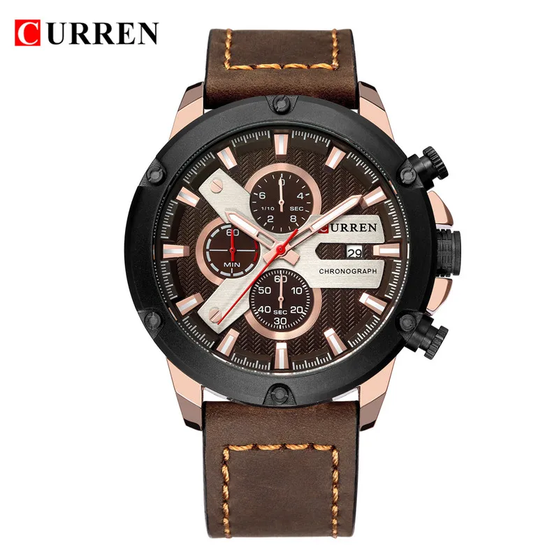 

2018 Mens Watches To Luxury Brand Men Leather Sports Watches Men's Quartz LED Digital Clock Waterproof Military Wrist Watch 8308